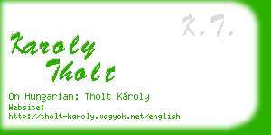 karoly tholt business card