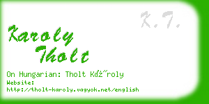 karoly tholt business card